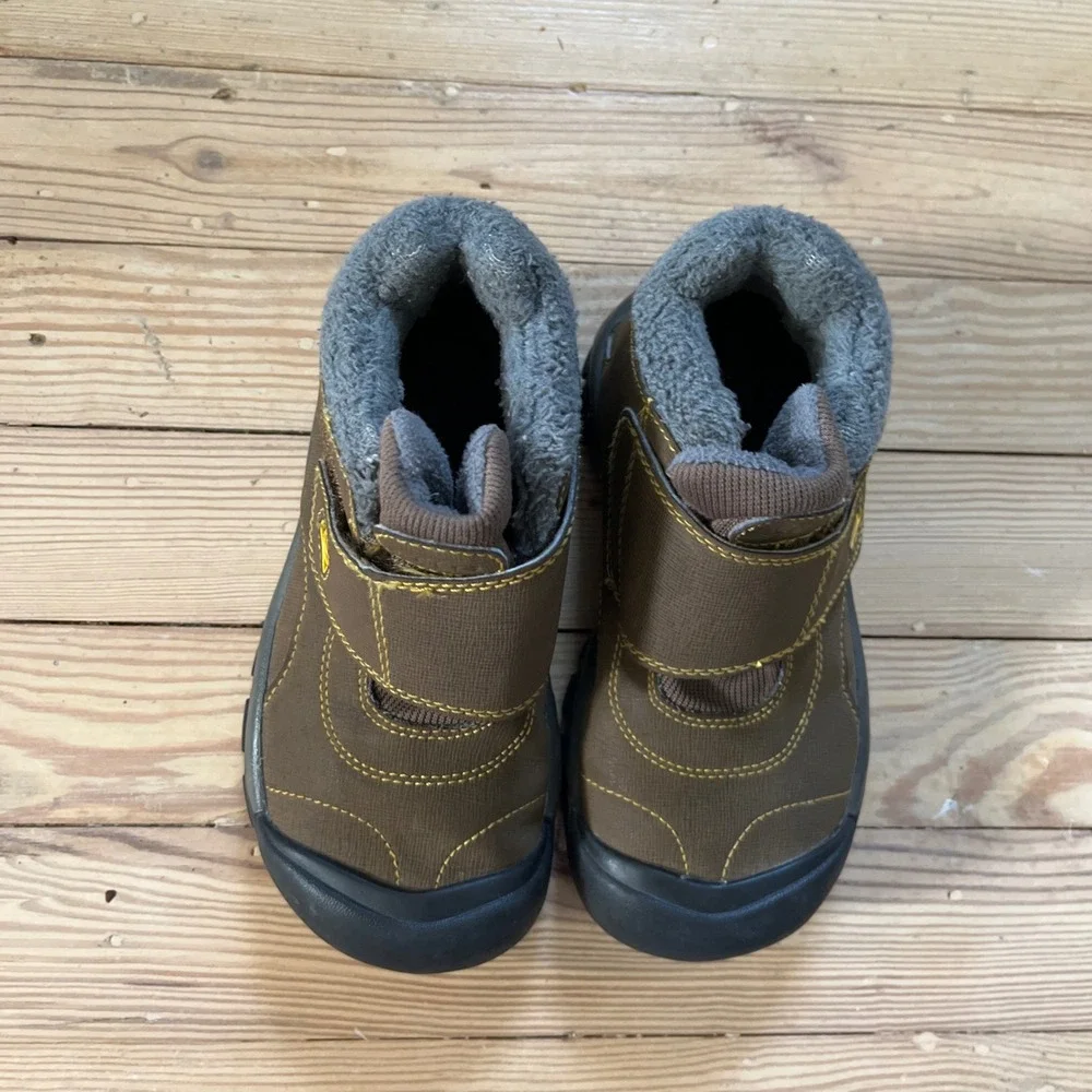 Keen Winter Boots Kids Size 13 Brown Waterproof Faux Fur Lined Insulated Rugged